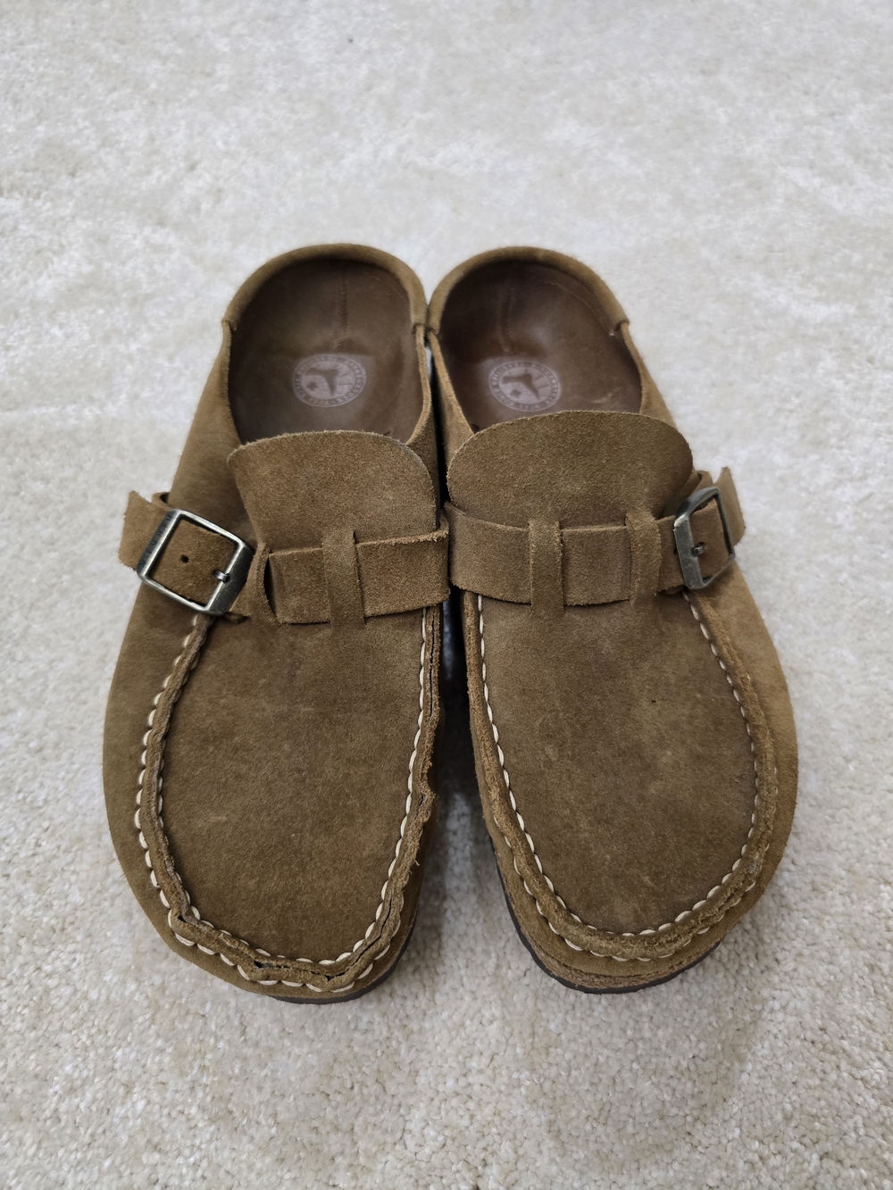 Birkenstock Brown Suede Slip-On Clog Mules